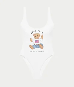 Heritage Polo Bear Terry Scoop One-Piece Swimsuit