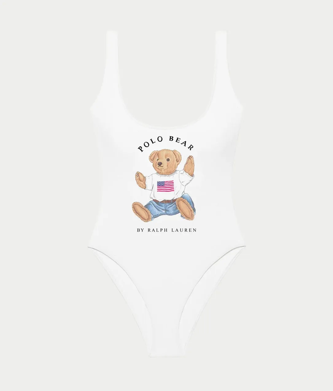 Heritage Polo Bear Terry Scoop One-Piece Swimsuit