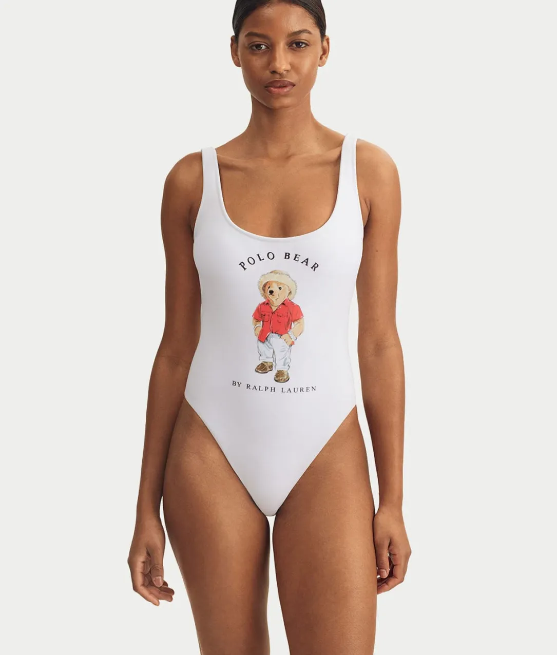Heritage Polo Bear Terry Scoop One-Piece Swimsuit