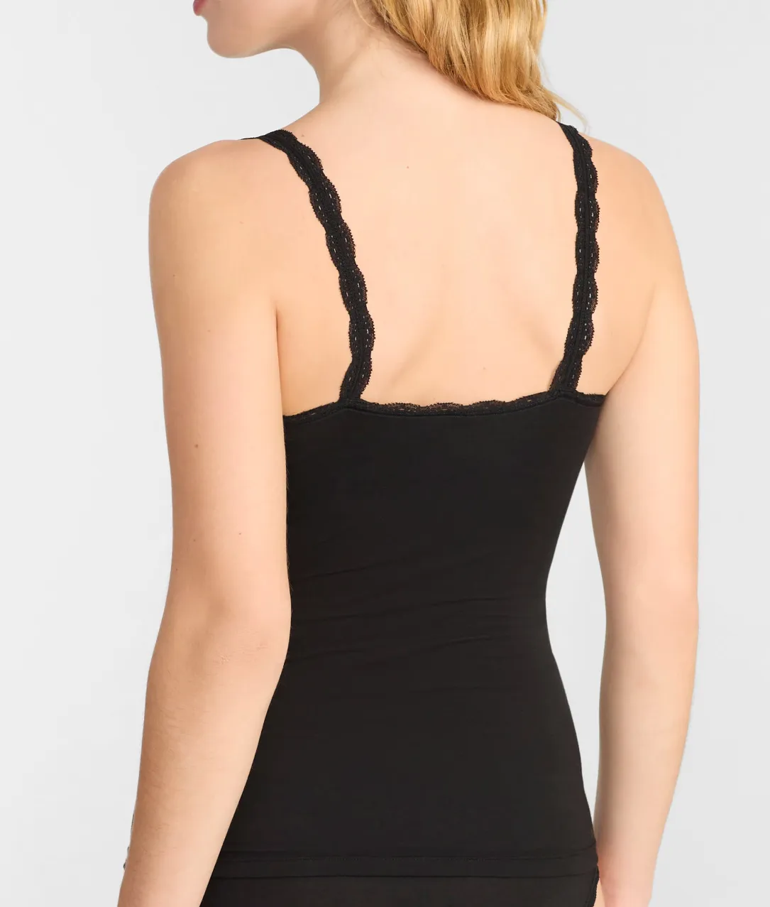 Inspired Eyelet Lace Trim Shelf-Bra Cami