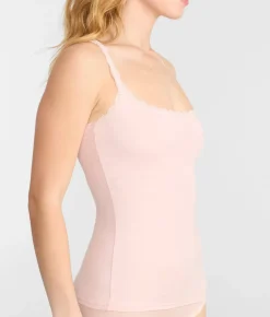 Inspired Eyelet Lace Trim Shelf-Bra Cami