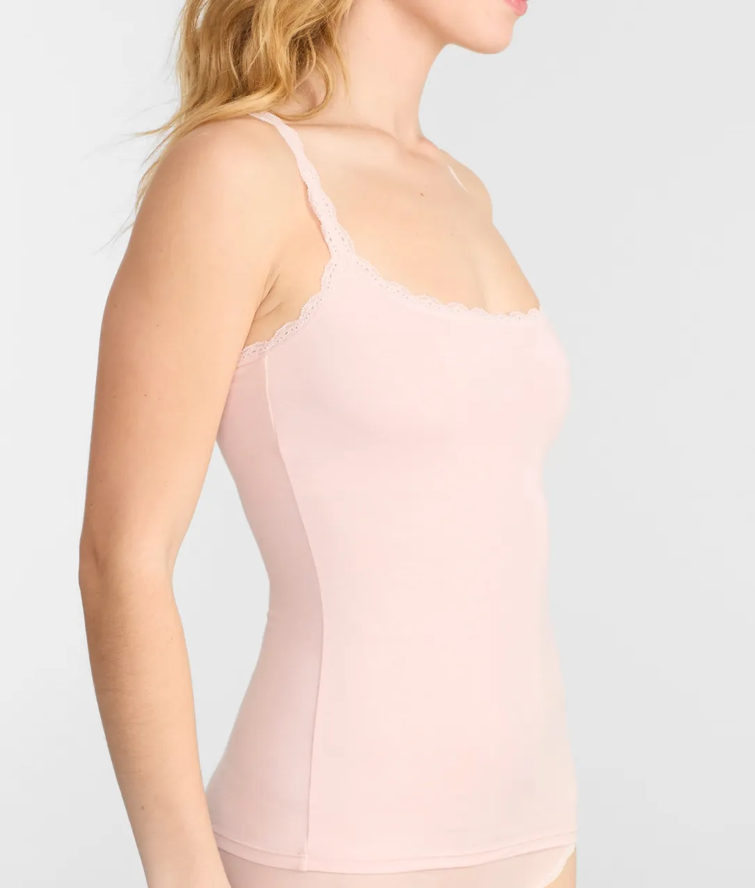 Inspired Eyelet Lace Trim Shelf-Bra Cami