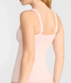Inspired Eyelet Lace Trim Shelf-Bra Cami