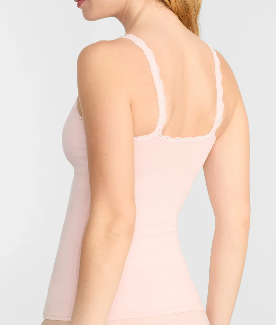 Inspired Eyelet Lace Trim Shelf-Bra Cami
