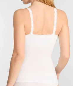 Inspired Eyelet Lace Trim Shelf-Bra Cami