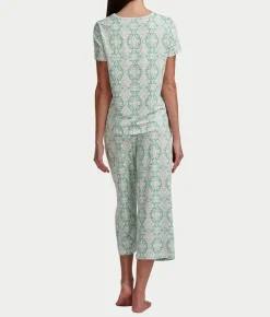 KN Cool Scoop Neck Tee Knit Capri Pajama Set