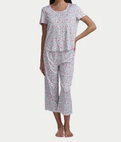 KN Cool Scoop Neck Tee Knit Capri Pajama Set