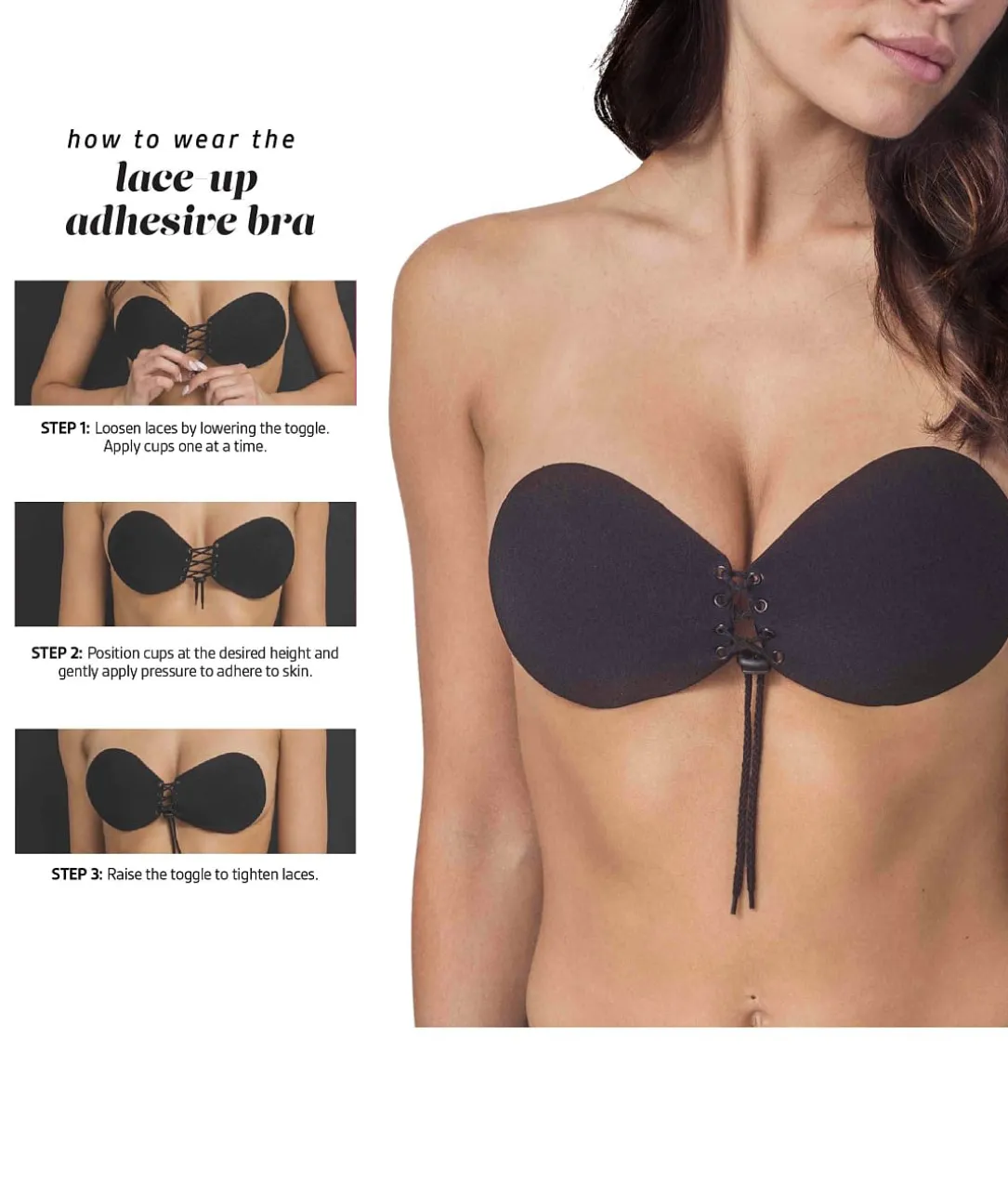 Lace-Up Adhesive Bra