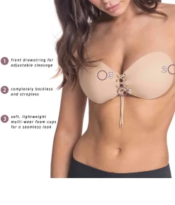 Lace-Up Adhesive Bra