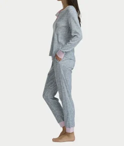 Long Sleeve Rib Henley Jogger Set