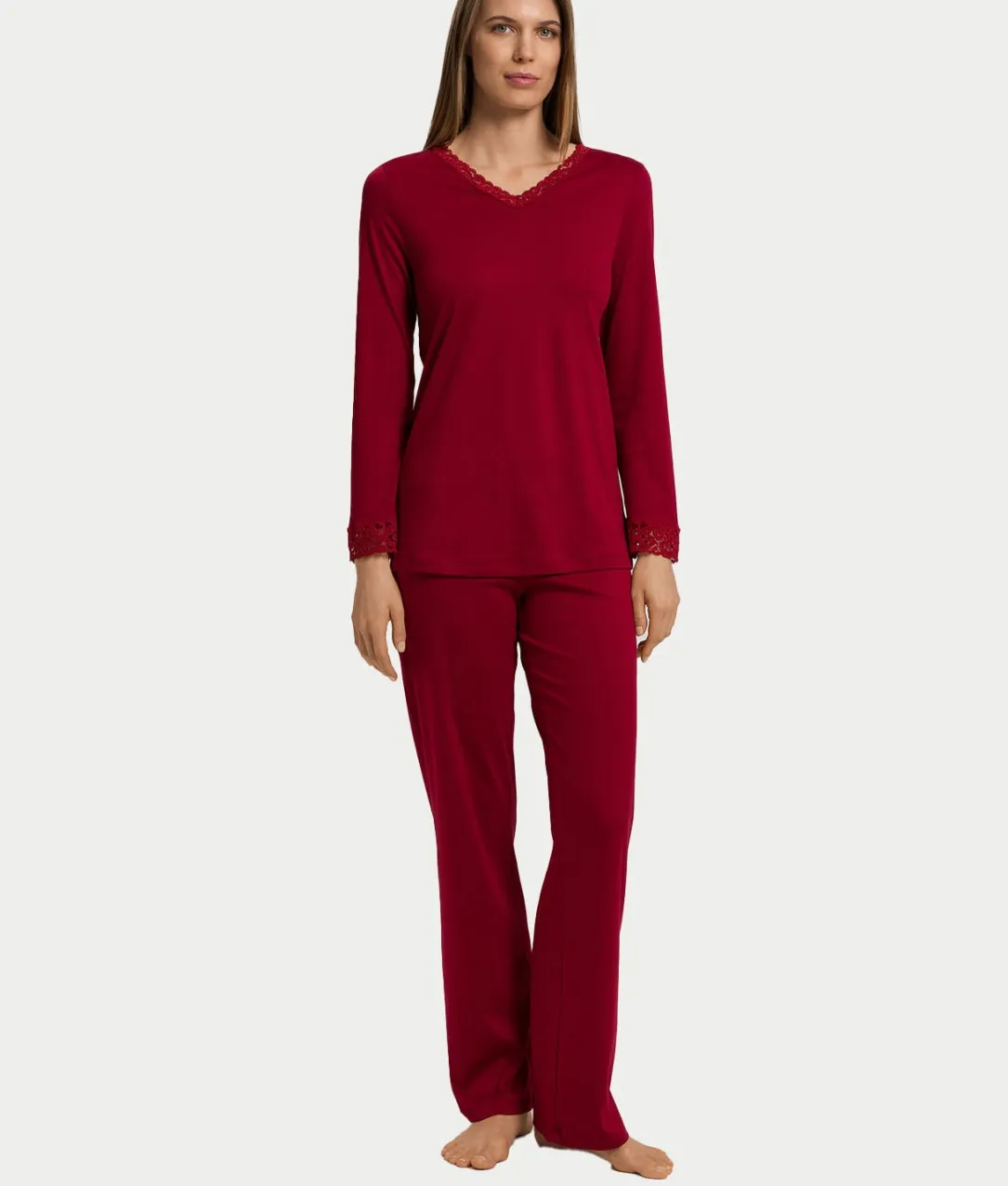 Moments Lace Trim Cotton Pajama Set