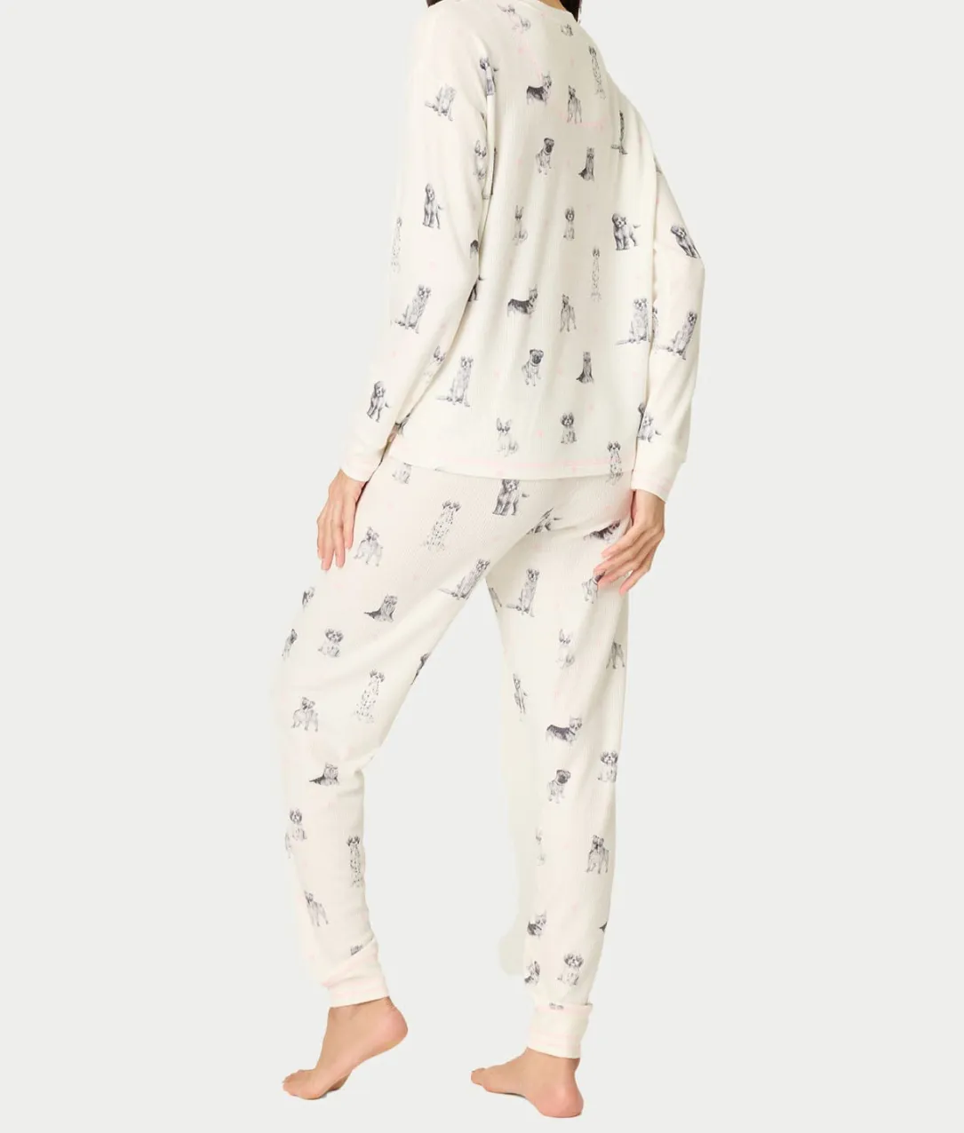 My Dog Is My Valentine Thermal Knit Pajama Set