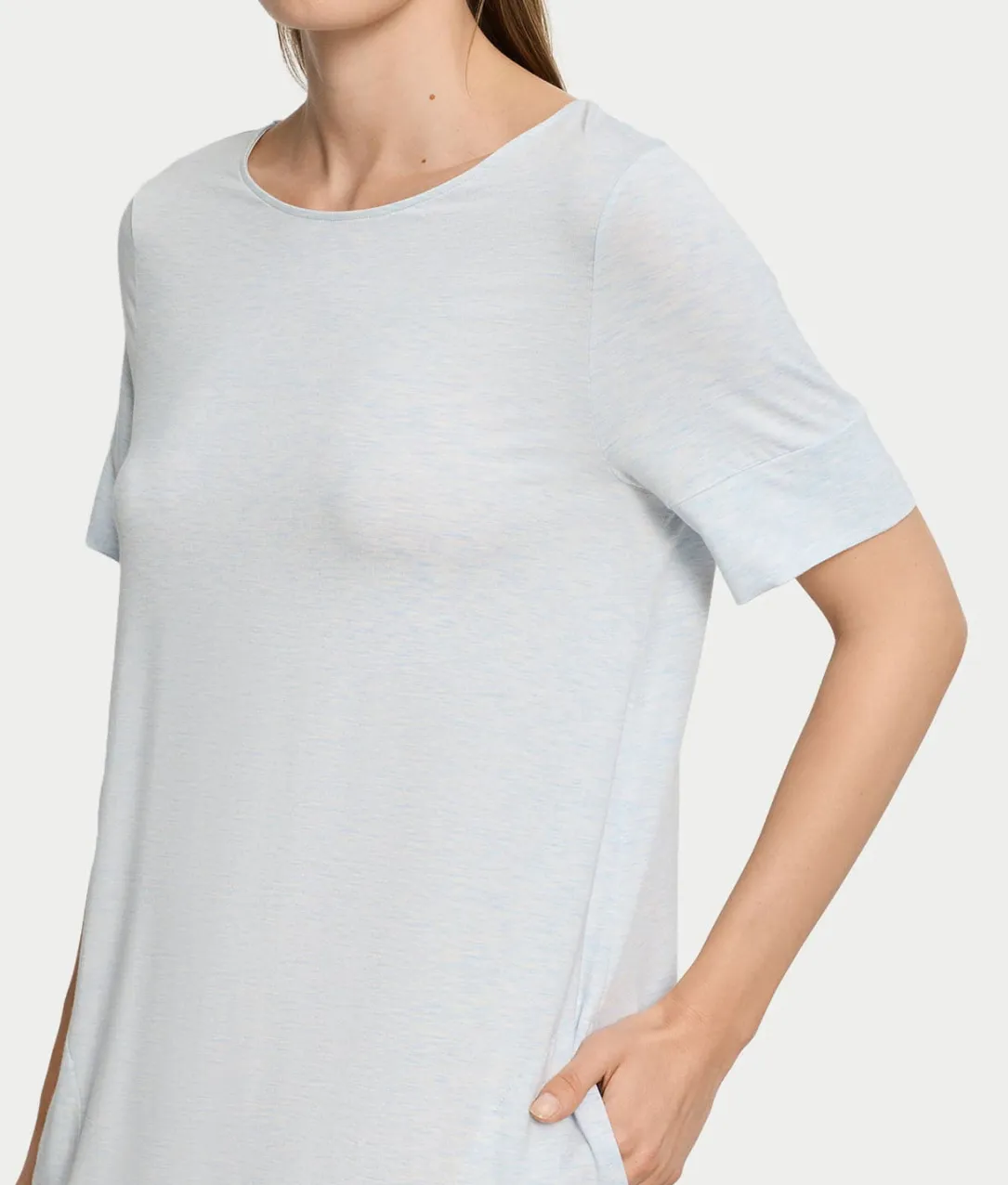 Natural Elegance Round Neck Nightgown