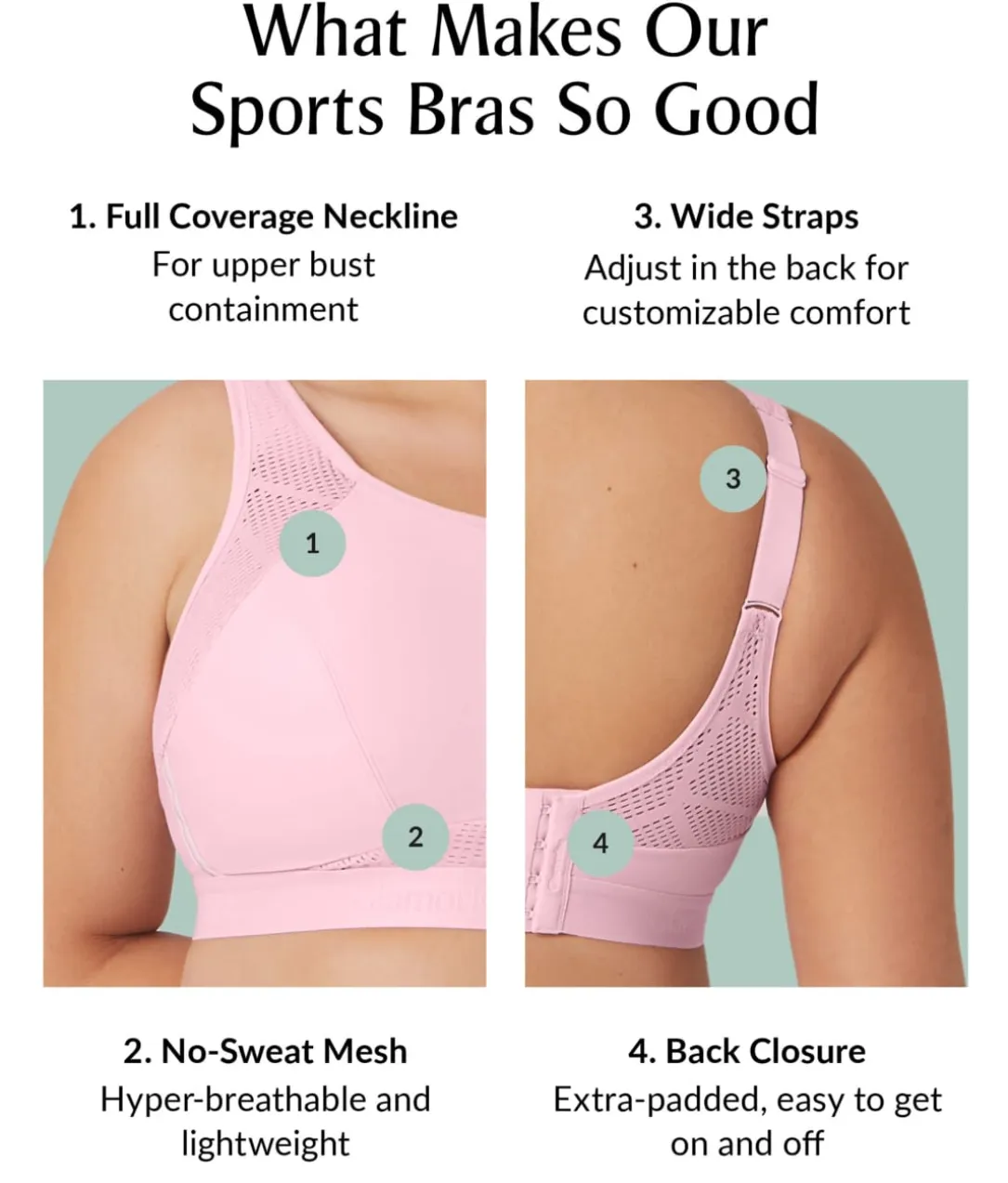 No-Sweat Mesh Wire-Free Sports Bra