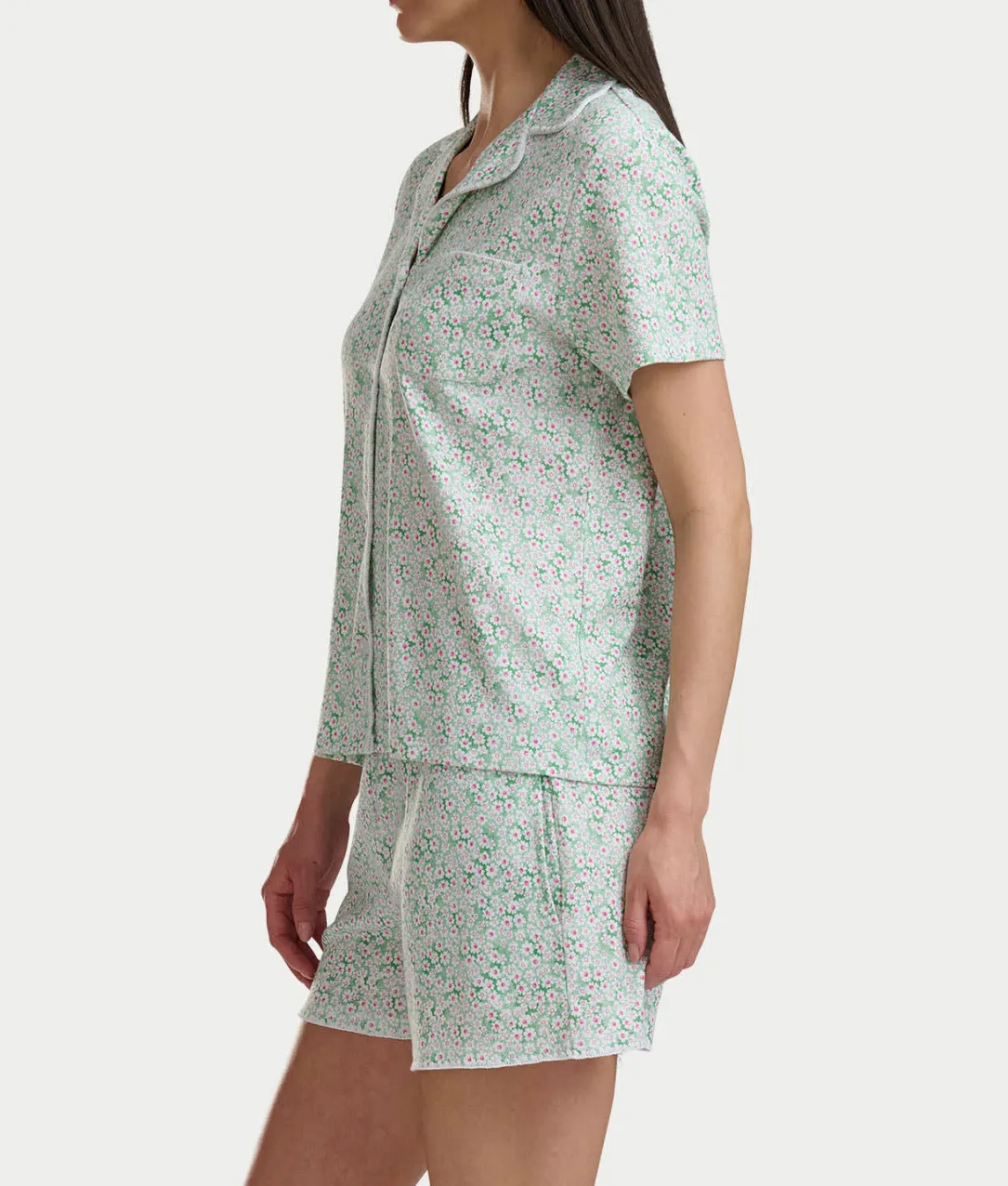Notch Collar Knit Short Pajama Set