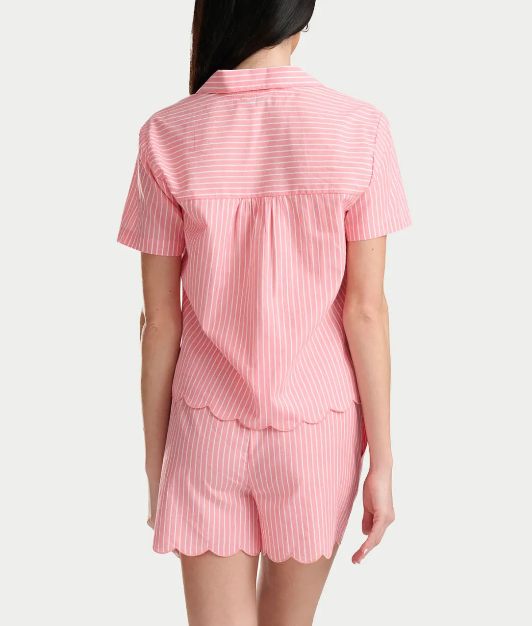 Notch Collar Woven Boxer Pajama Set