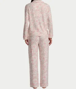 Notch Collar Woven Pajama Set