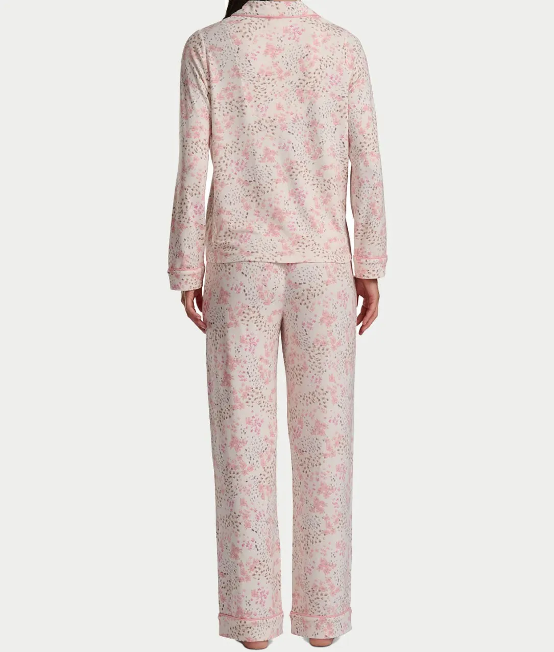 Notch Collar Woven Pajama Set