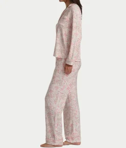 Notch Collar Woven Pajama Set
