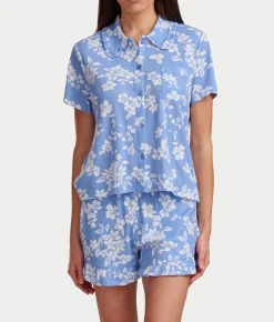 Notch Top Knit Boxer Pajama Set