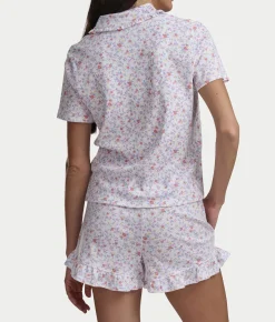 Notch Top Knit Boxer Pajama Set