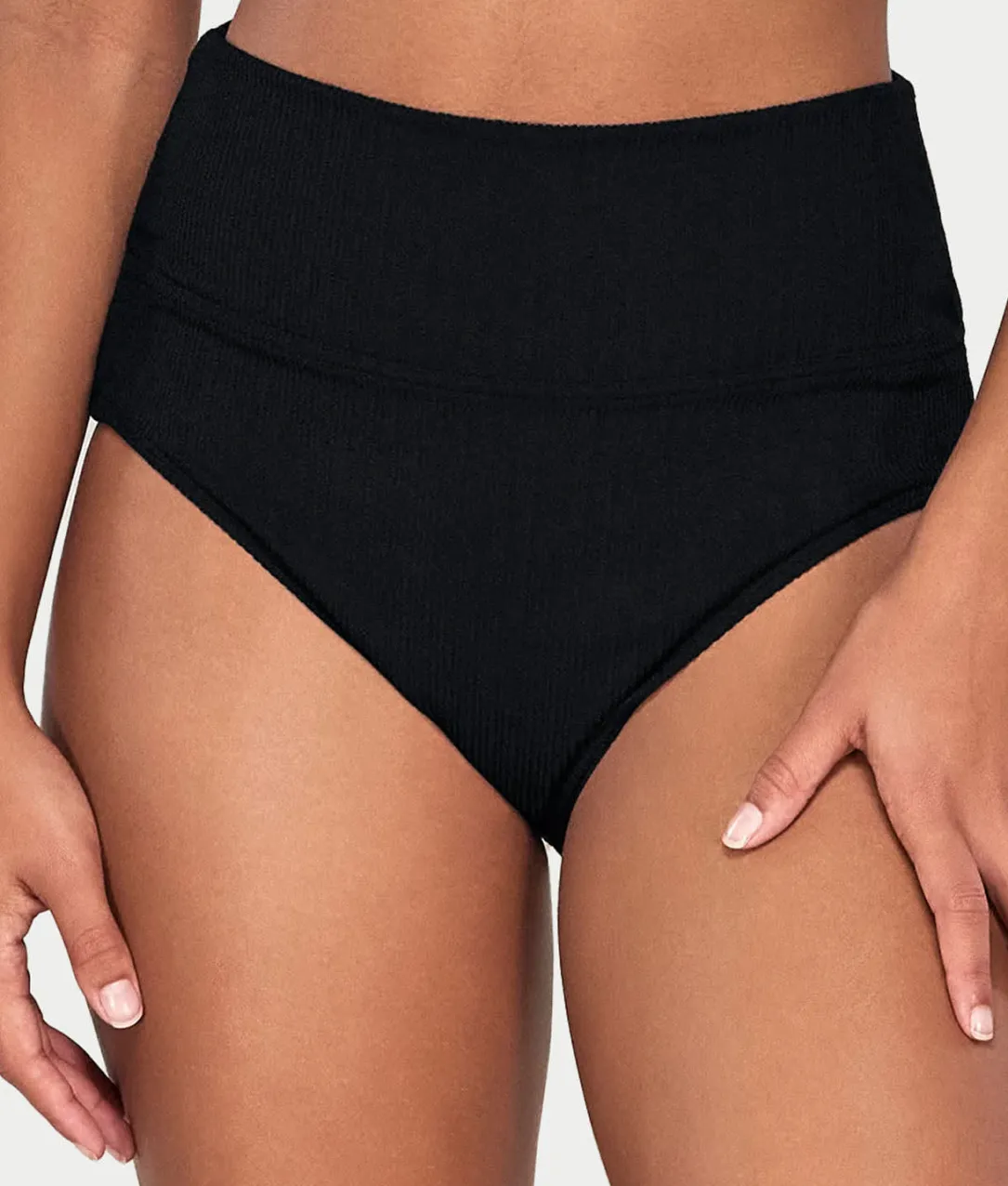 Pacifica Hannah Fold-Over High-Waist Bikini Bottom