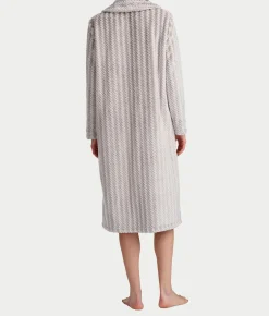 Plush Long Sleeve 47" Shawl Collar Zip Robe
