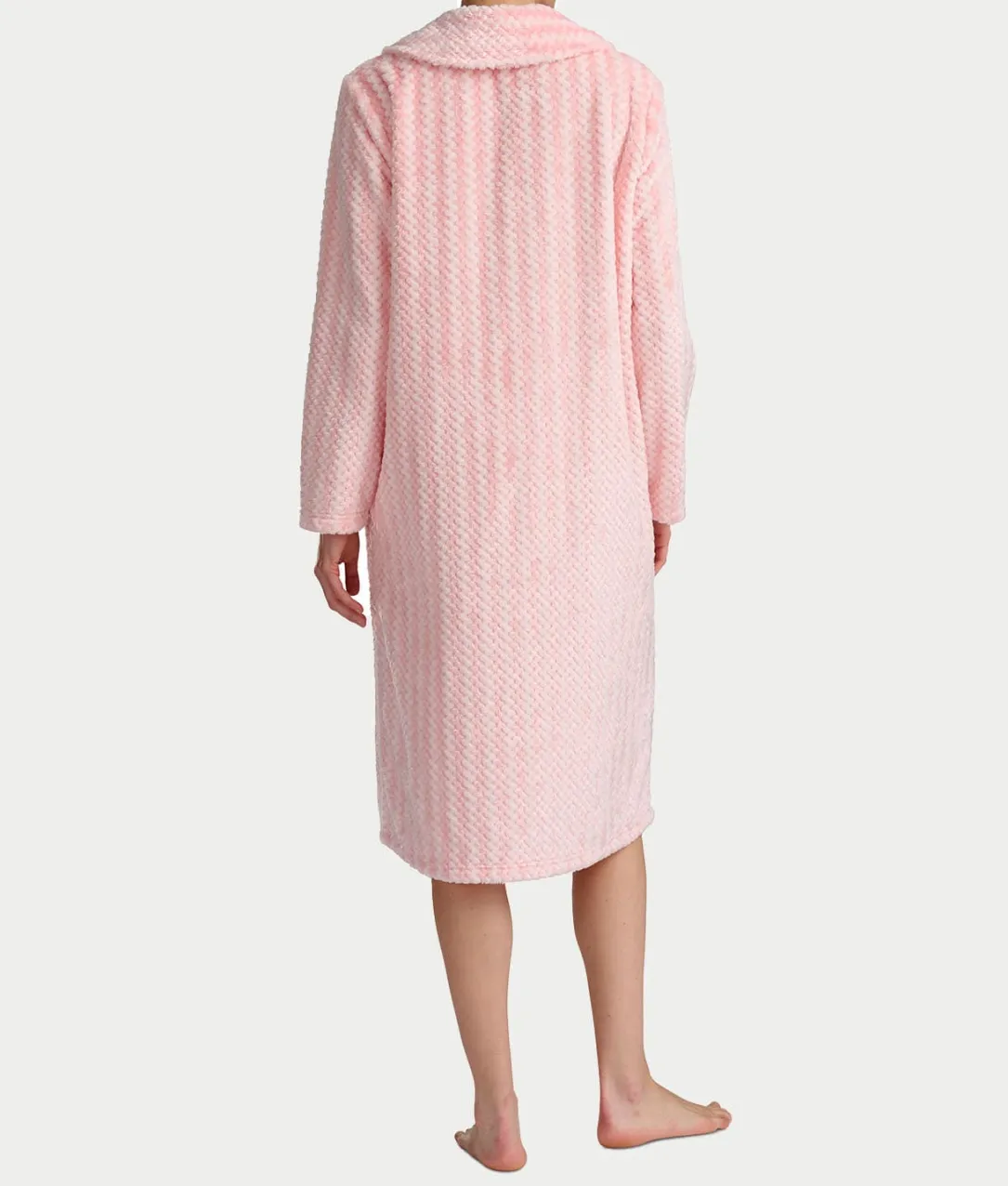 Plush Long Sleeve 47" Shawl Collar Zip Robe