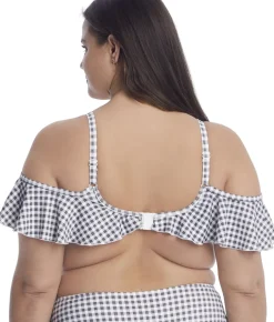 Plus Size Checkmate Ruffle Underwire Bikini Top