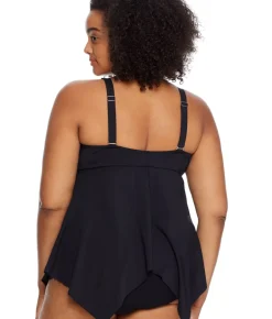 Plus Size Eco Onyx Sharkbite Underwire Tankini Top