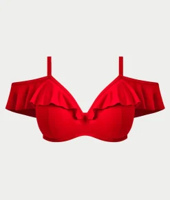 Plus Size Plain Sailing Bardot Bikini Top