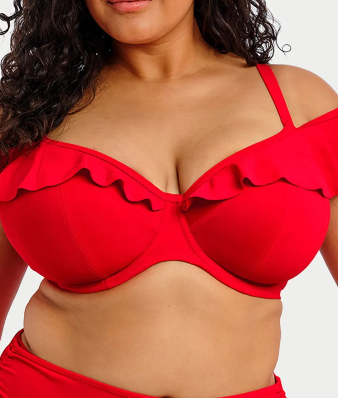 Plus Size Plain Sailing Bardot Bikini Top