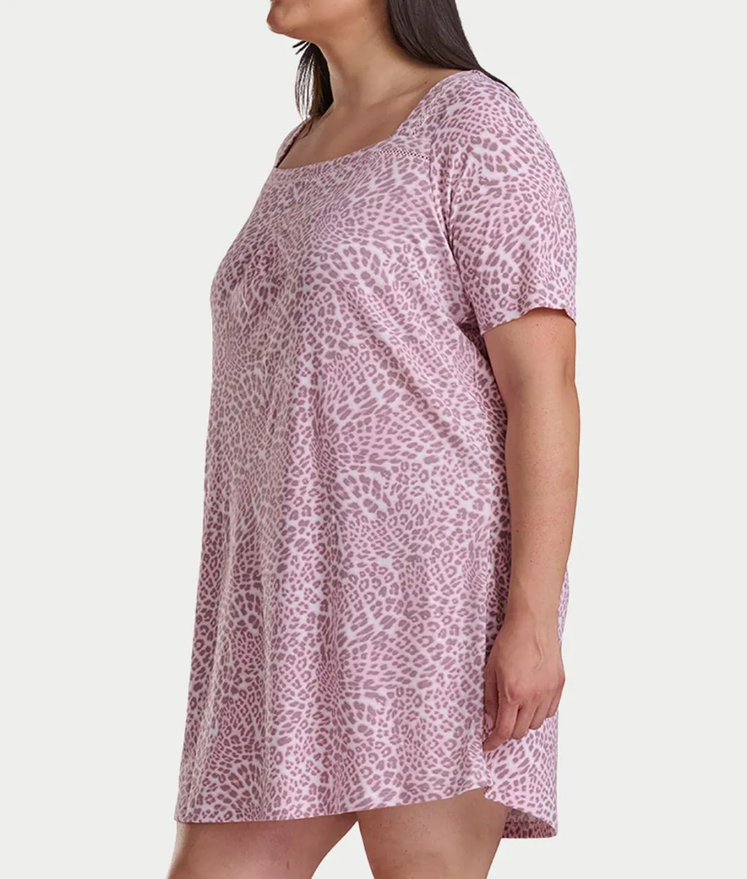 Plus Size Romantic Fields Elbow-Length Sleep Shirt