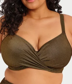 Plus Size Sunset Shimmer Plunge Bikini Top