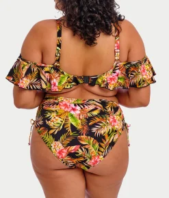 Plus Size Tiger Valley Ruffle Underwire Bikini Top