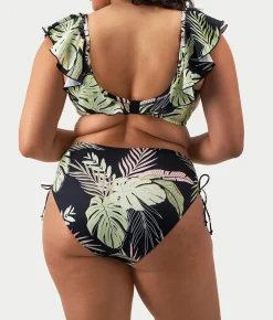Plus Size Tropical Retreat Ruffle Bikini Top