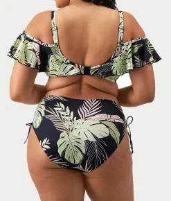Plus Size Tropical Retreat Ruffle Bikini Top