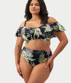 Plus Size Tropical Retreat Ruffle Bikini Top