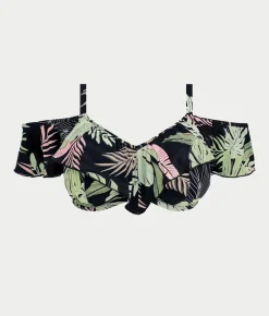 Plus Size Tropical Retreat Ruffle Bikini Top