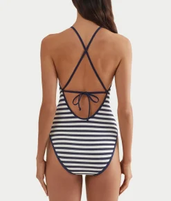 Retro High-Neck One-Piece Swimsuit