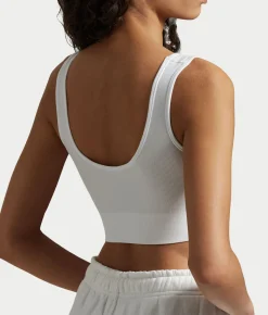 Ribbed Seamless Scoop Cropped Tank