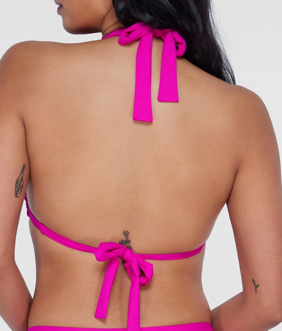 Ring-Front Triangle Halter Bikini Top
