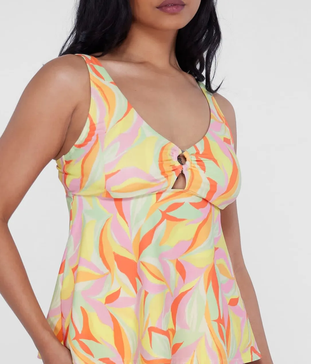 Ring-Front Underwire Tankini Top
