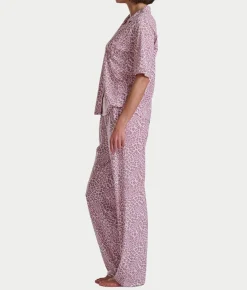 Romantic Fields Notch Collar Pajama Set with Lace