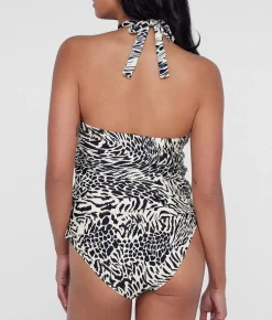 Ruffle Halter Underwire Tankini Top