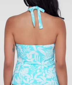 Ruffle Halter Underwire Tankini Top