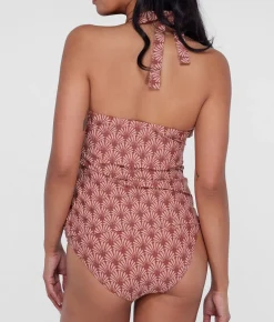 Ruffle Halter Underwire Tankini Top