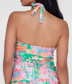 Ruffle Halter Underwire Tankini Top