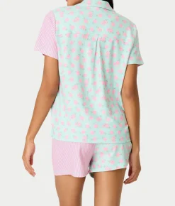Secret Garden Striped Floral Knit Pajama Set