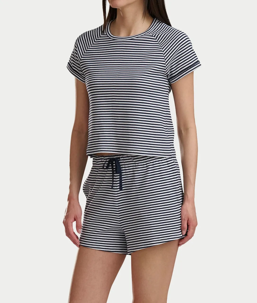 Short Sleeve Knit Tee & Boxer Pajama Set